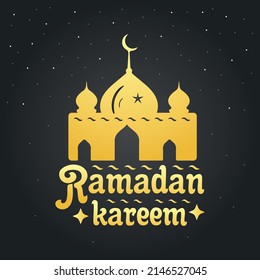 Ramadan kareem islamic colorful lettering design