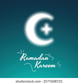 Ramadan Kareem. Islamic crescent moon template design.