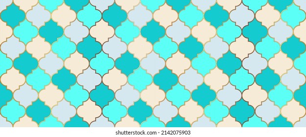 Ramadan Kareem Islamic Decoration. Iranian Mosque Window Motif. Ramadan Traditional Mosque Golden Grid. Seamless Moroccan Texture Moroccan Seamless Mosaic Design. Eid Mubarak Islam Background.