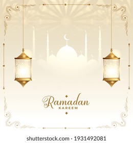 ramadan kareem islamic decorative wishes card design