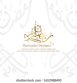 Ramadan kareem, Islamic design with arabic calligraphy isolated on white background. - Translation of arabic calligraphy : Ramadan Kareem.