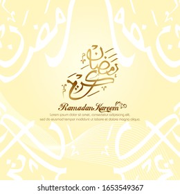 Ramadan kareem, Islamic design with arabic calligraphy isolated on white background. - Translation of arabic calligraphy : Ramadan Kareem.
