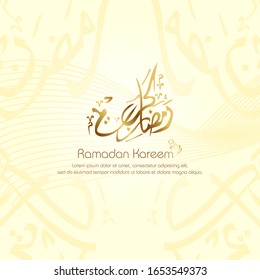 Ramadan kareem, Islamic design with arabic calligraphy isolated on white background. - Translation of arabic calligraphy : Ramadan Kareem.