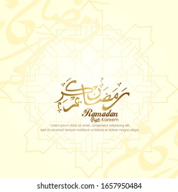 Ramadan kareem, diseño islámico con caligrafía árabe aislado en fondo blanco. - Traducción de caligrafía árabe :Ramadán Kareem.