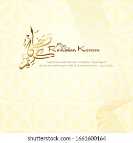 Ramadan kareem, Islamic design with arabic calligraphy and pattern isolated on white background.
 - Translation of arabic calligraphy : Ramadan Kareem.
