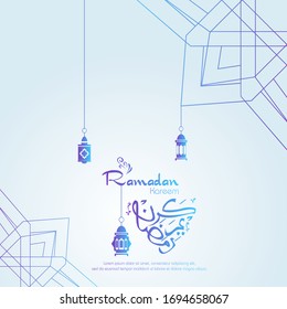 Ramadan kareem, Islamic design with arabic calligraphy and ornament isolated on white background.
 - Translation of arabic calligraphy : Ramadan Kareem.
