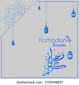 Ramadan kareem. Islamic design with arabic calligraphy and ornament isolated on gray background.
 - Translation of arabic calligraphy : Ramadan Kareem.