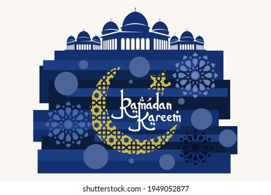 Ramadan Kareem islamic design with  arabic pattern vector illustration. Suitable for greeting card, poster and banner 