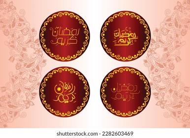 Ramadan Kareem islamic design with arabic pattern and calligraphy for menu, invitation, poster, banner, card for the celebration of Muslim community festival