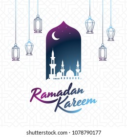 Ramadan kareem islamic design background, beautiful vector greeting card