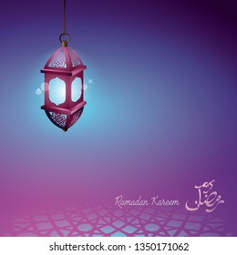 Ramadan kareem islamic design background with calligraphy, beautiful greeting card