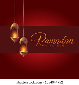 Ramadan kareem islamic design background with classic pattern and lantern