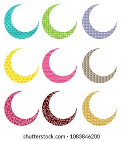 Ramadan Kareem Islamic design crescent moon in geometric style