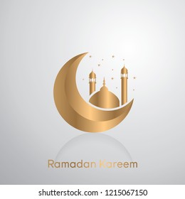 Ramadan kareem islamic design crescent moon.