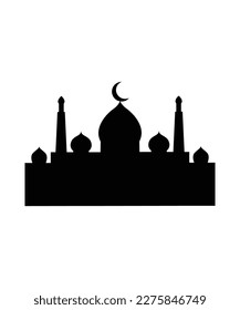 Ramadan Kareem islamic design crescent moon isolated on white background. 