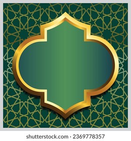 Ramadan Kareem islamic design crescent moon and lantern with arabic pattern and calligraphy
