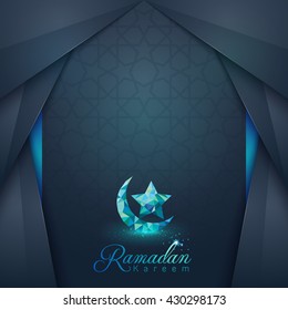 Ramadan Kareem islamic design greeting card and banner background - Translation of text : Ramadan Kareem - May Generosity Bless you during the holy month