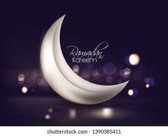 Ramadan Kareem islamic design  mosque with calligraphy and traditonal lantern for islamic greeting background