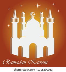 Ramadan kareem islamic design with mosque and moon holy. vector illustration