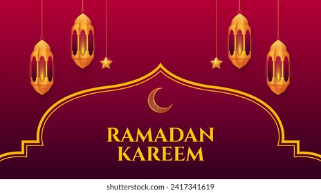 Ramadan Kareem. Ramadan Islamic design template. Banner, poster, greeting card. Vector illustration.