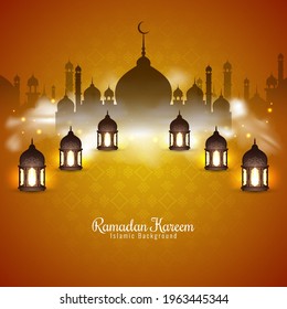 Ramadan Kareem Islamic festival background design vector