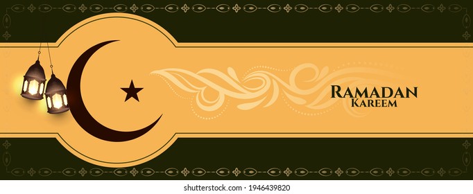 Ramadan Kareem Islamic festival beautiful banner design vector