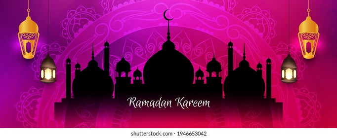 Ramadan Kareem Islamic festival beautiful banner design vector