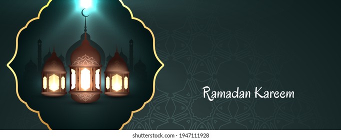 Ramadan Kareem Islamic festival beautiful banner design vector