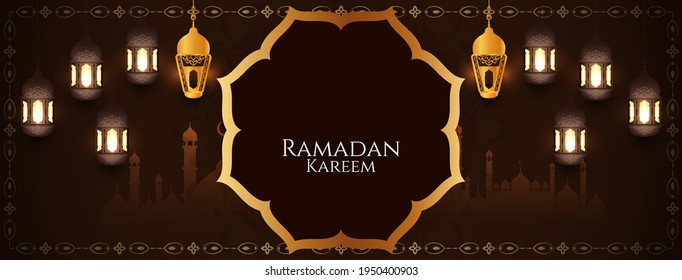 Ramadan Kareem Islamic festival beautiful banner design vector
