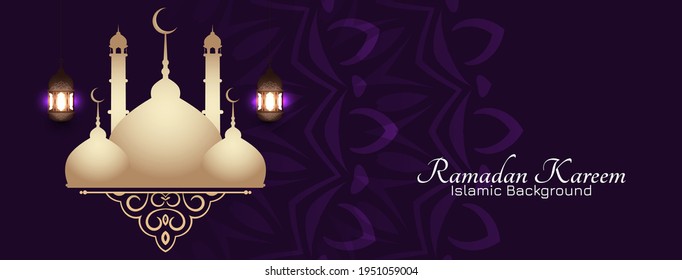 Ramadan Kareem Islamic festival beautiful banner design vector