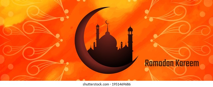 Ramadan Kareem Islamic festival beautiful banner design vector