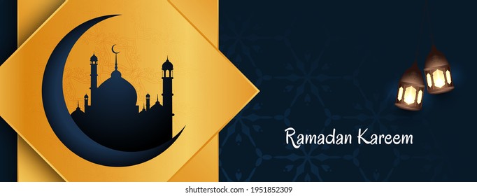 Ramadan Kareem Islamic festival beautiful banner design vector