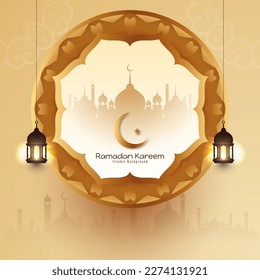 Ramadan Kareem Islamic festival beautiful greeting background vector