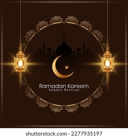 Ramadan Kareem Islamic festival beautiful greeting background vector