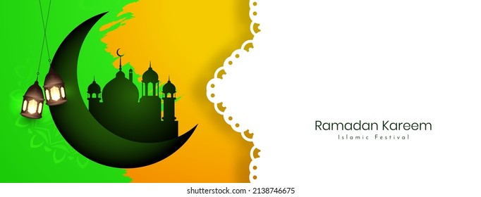 Ramadan Kareem islamic festival celebration cultural banner vector