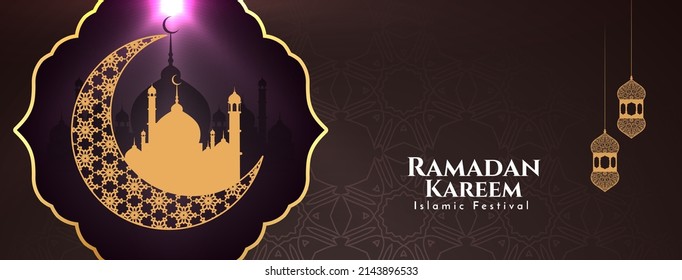 Ramadan Kareem islamic festival celebration cultural banner vector