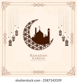 Ramadan Kareem Islamic festival celebration background vector