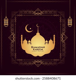 Ramadan Kareem Islamic festival celebration background vector