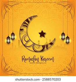 Ramadan Kareem Islamic festival celebration background vector