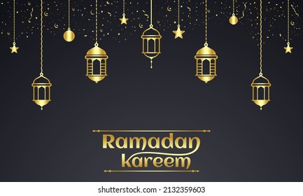 Ramadan Kareem. Islamic festival community prayers template for banner, card, poster, background.
