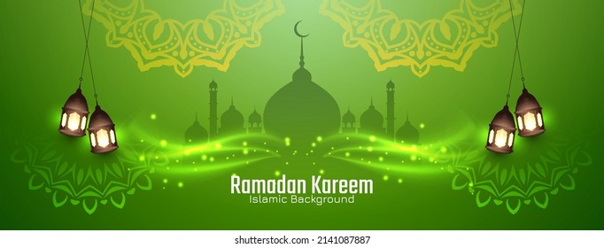 Ramadan Kareem islamic festival elegant decorative banner design vector