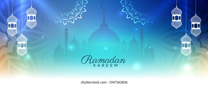 Ramadan Kareem Islamic festival religious banner design vector