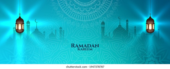 Ramadan Kareem Islamic festival religious banner design vector