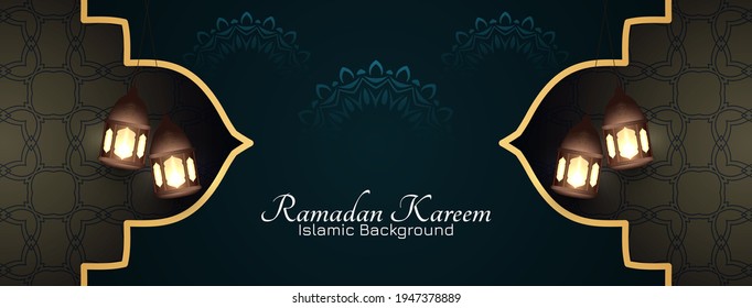 Ramadan Kareem Islamic festival religious banner design vector