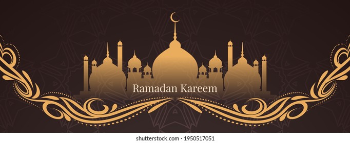 Ramadan Kareem Islamic festival religious banner design vector