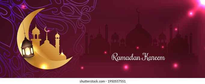 Ramadan Kareem Islamic festival religious banner design vector