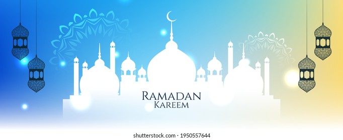 Ramadan Kareem Islamic festival religious banner design vector