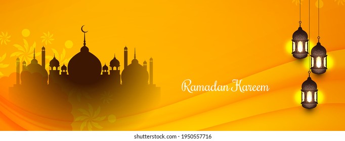 Ramadan Kareem Islamic festival religious banner design vector