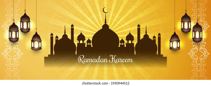 Ramadan Kareem Islamic festival religious banner design vector