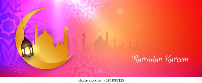 Ramadan Kareem Islamic festival religious banner design vector